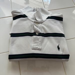 Classic White with Blue and Green Striped Polo by Ralph Lauren (Blue Label)